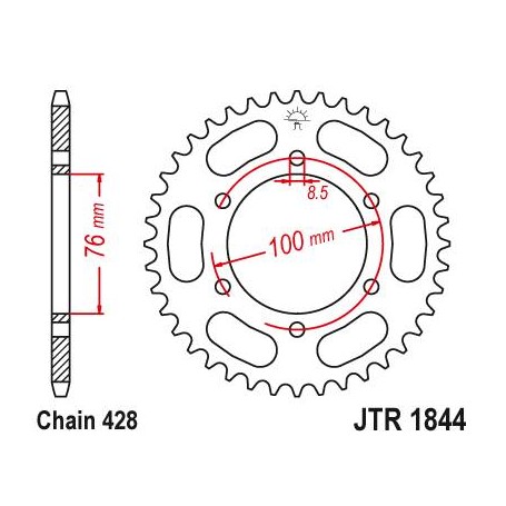 Steel Rear Sprocket. JTR1844.40