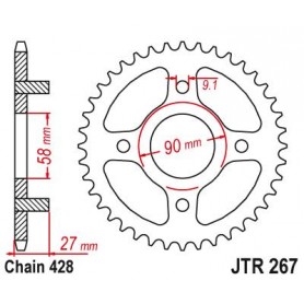 Steel Rear Sprocket. JTR267.39