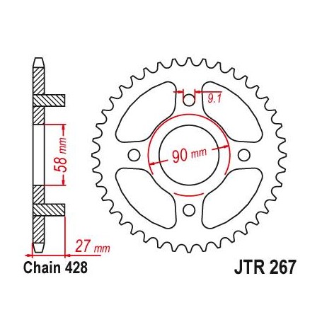 Steel Rear Sprocket. JTR267.39