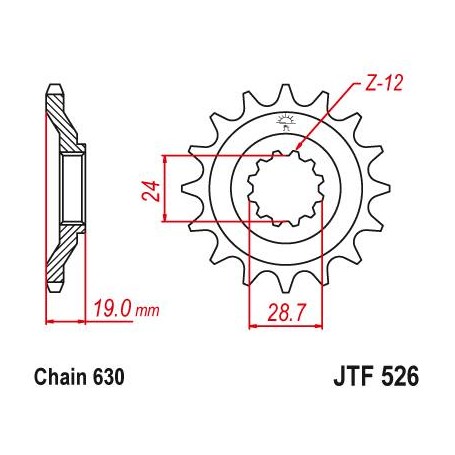 Steel Front Sprocket. JTF526.15