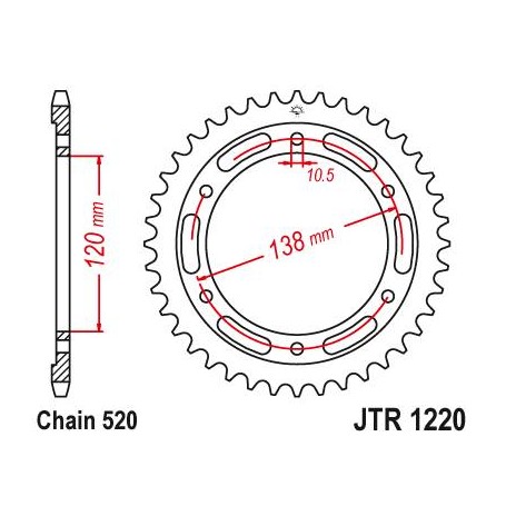 Steel Rear Sprocket. JTR1220.36