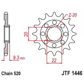 Steel Front Sprocket. JTF1446.13