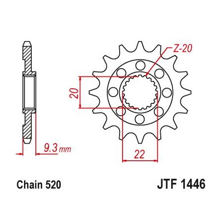 Steel Front Sprocket. JTF1446.13