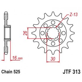 Steel Front Sprocket. JTF313.16