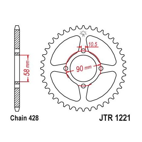 Steel Rear Sprocket. JTR1221.44