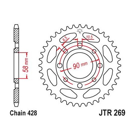 Steel Rear Sprocket. JTR269.37