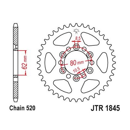 Steel Rear Sprocket. JTR1845.37