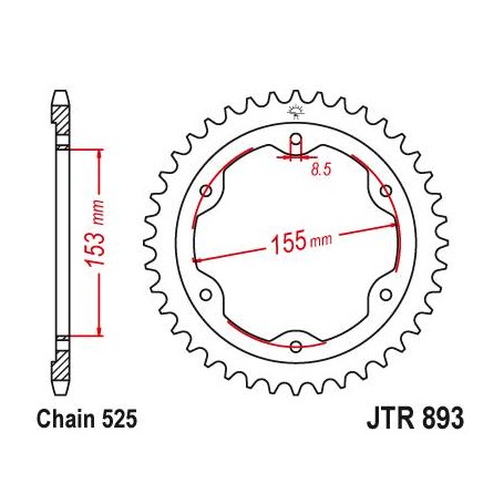 Steel Rear Sprocket. JTR893.38