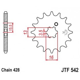 Steel Front Sprocket. JTF542.13
