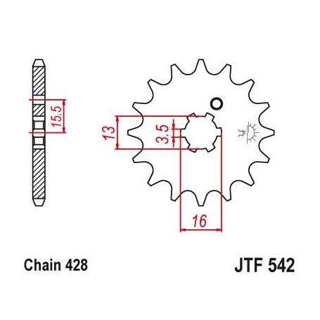 Steel Front Sprocket. JTF542.13