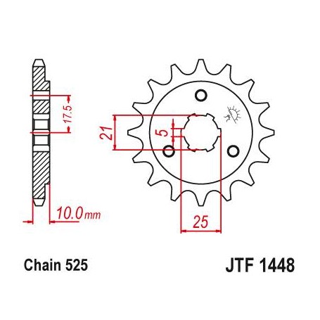 Steel Front Sprocket. JTF1448.15