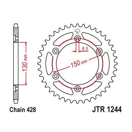 Steel Rear Sprocket. JTR1244.52