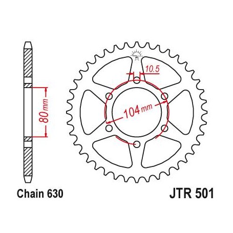 Steel Rear Sprocket. JTR501.42