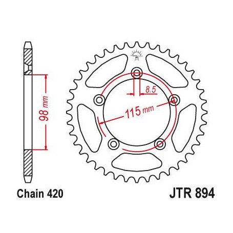 Steel Rear Sprocket. JTR894.50