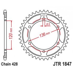 Steel Rear Sprocket. JTR1847.52
