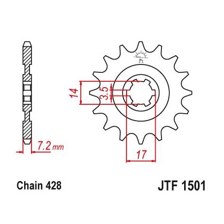 Steel Front Sprocket. JTF1501.12