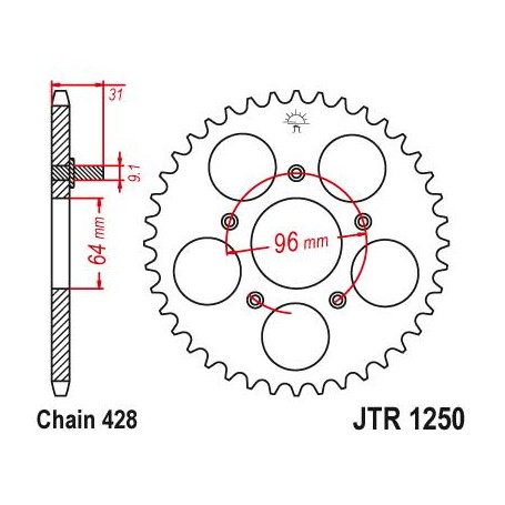 Steel Rear Sprocket. JTR1250.48