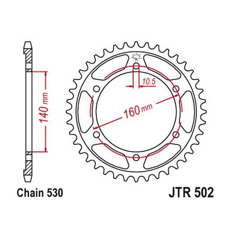 Steel Rear Sprocket. JTR502.44