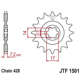 Steel Front Sprocket. JTF1501.13
