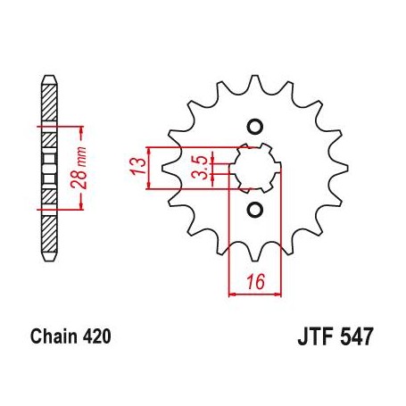 Steel Front Sprocket. JTF547.13