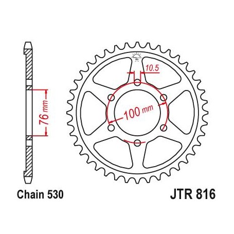 Steel Rear Sprocket. JTR816.40