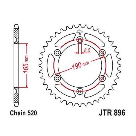 Steel Rear Sprocket. JTR896.45