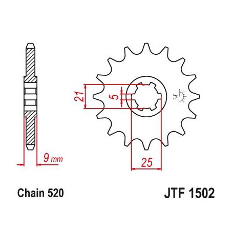 Steel Front Sprocket. JTF1502.13