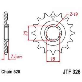 Steel Front Sprocket. JTF326.12