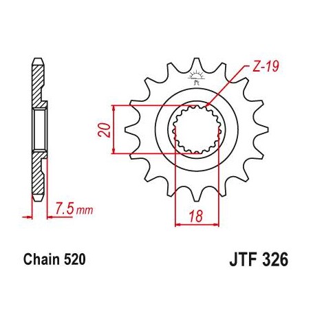 Steel Front Sprocket. JTF326.12