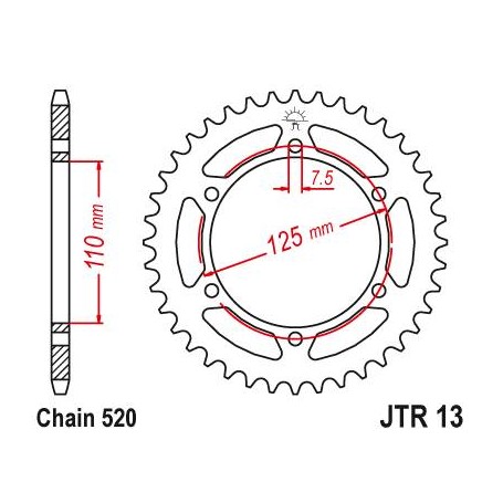 Steel Rear Sprocket. JTR13.38