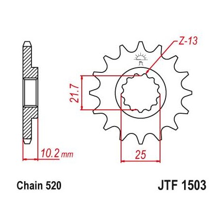 Steel Front Sprocket. JTF1503.12