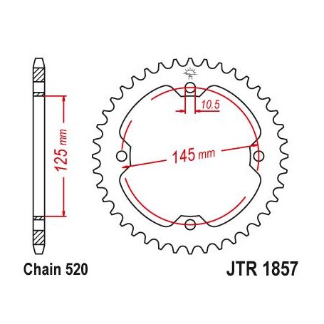 Steel Rear Sprocket. JTR1857.38