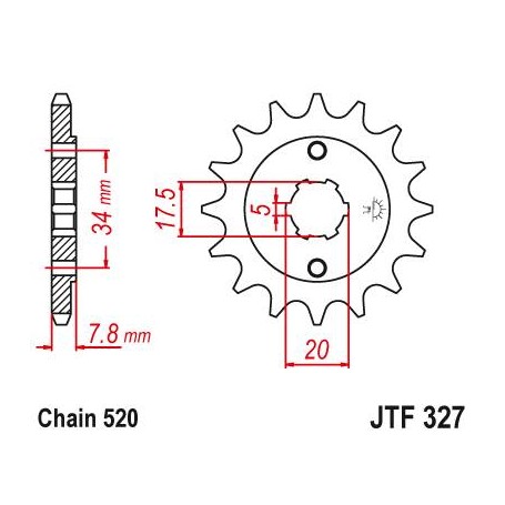 Steel Front Sprocket. JTF327.12