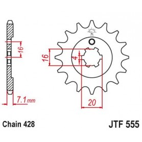 Steel Front Sprocket. JTF555.13