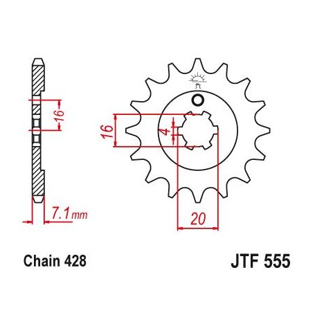 Steel Front Sprocket. JTF555.13