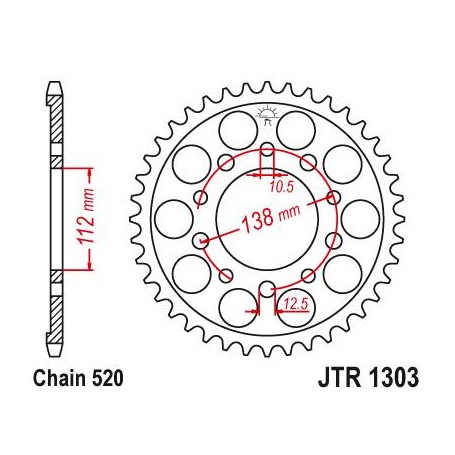 Steel Rear Sprocket. JTR1303.43