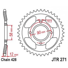 Steel Rear Sprocket. JTR271.50