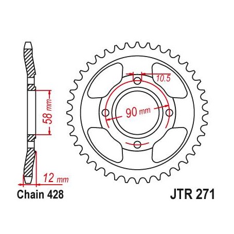 Steel Rear Sprocket. JTR271.50