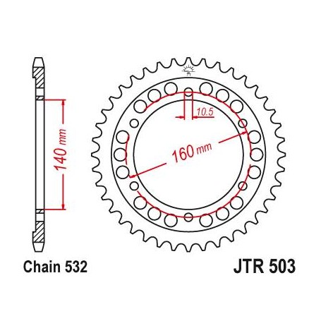 Steel Rear Sprocket. JTR503.45