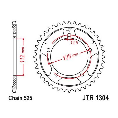 Steel Rear Sprocket. JTR1304.38