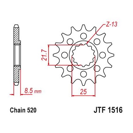 Steel Front Sprocket. JTF1516.15