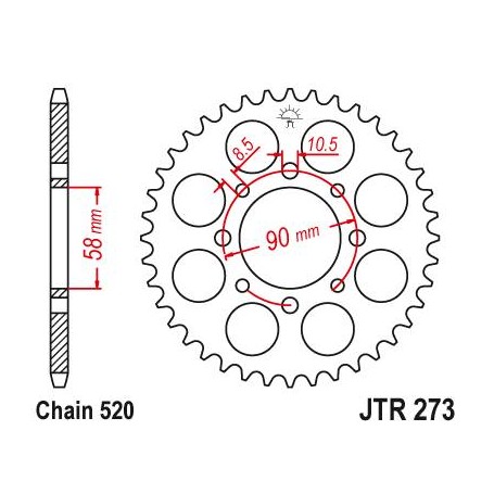 Steel Rear Sprocket. JTR273.33