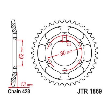 Steel Rear Sprocket. JTR1869.45