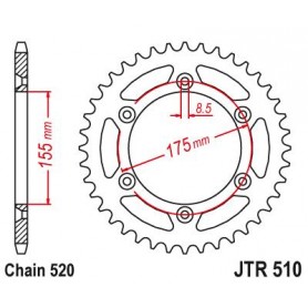 Steel Rear Sprocket. JTR510.46