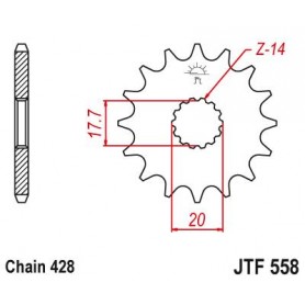 Steel Front Sprocket. JTF558.14