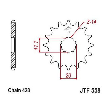 Steel Front Sprocket. JTF558.14