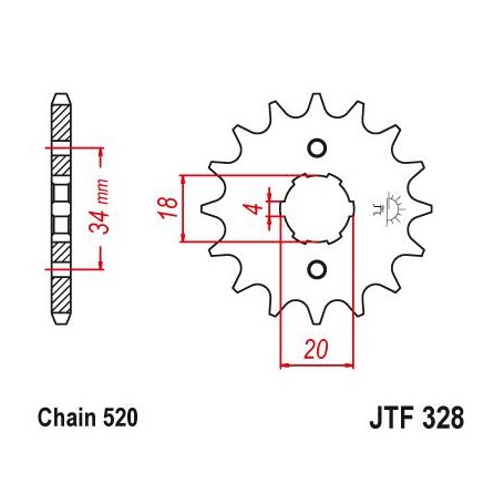 Steel Front Sprocket. JTF328.13