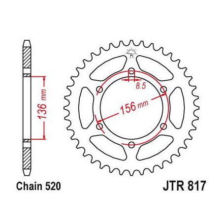 Steel Rear Sprocket. JTR817.46