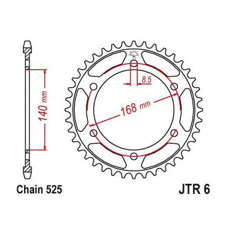 Steel Rear Sprocket. JTR6.41