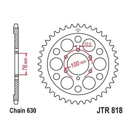 Steel Rear Sprocket. JTR818.40